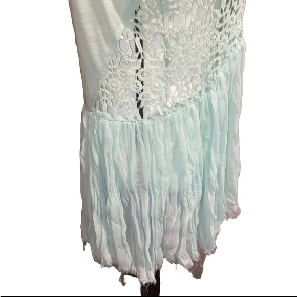 BKE Womens Large Green Sequin Pleated Lace Racerback Long Top Preowned EUC - Picture 6 of 12